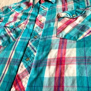 Men’s Vintage Wrangle Pearl Snap Western Shirt EUC